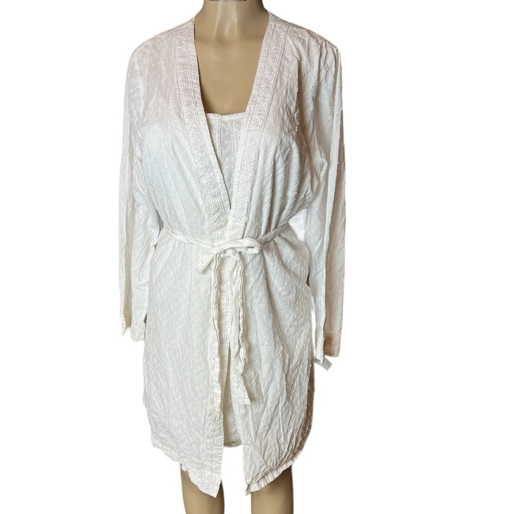 Willow Blossom Gown and Robe Set in White Cotton Women’s Size Large​​
